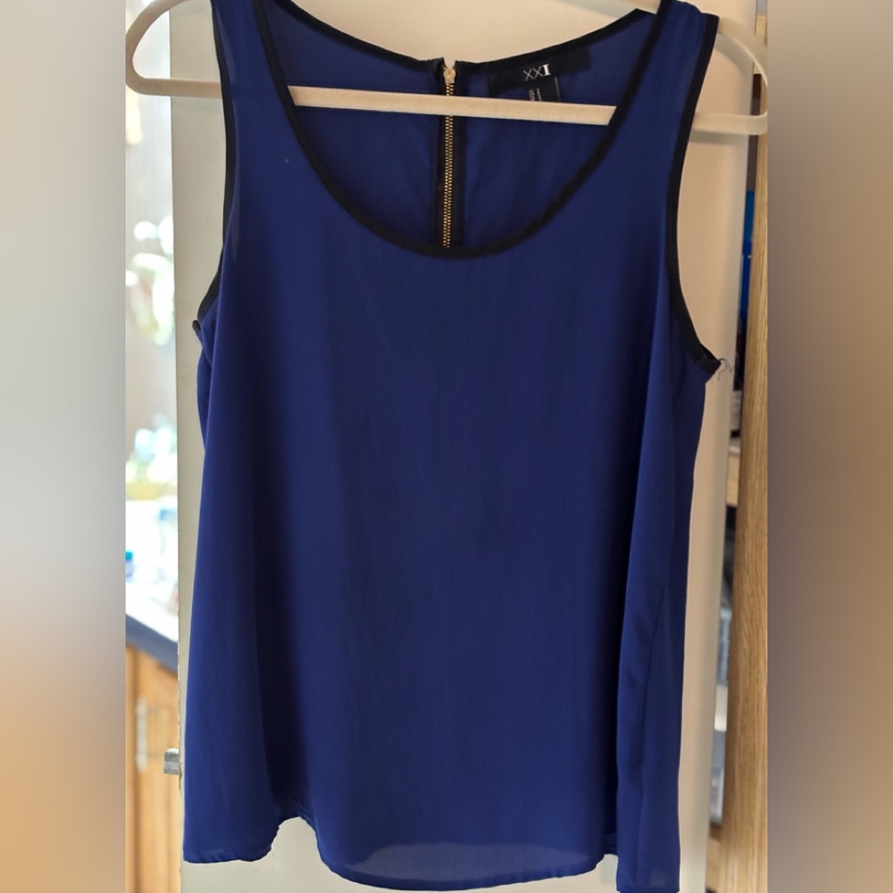 EUC XXI NAVY WITH BLACK TRIM/BACK BLACK TRIM WITH GOLD ZIPPER